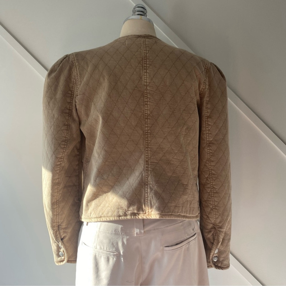 Veronica Beard Camilla Quilted Jacket Tan - S - Picture 4 of 14